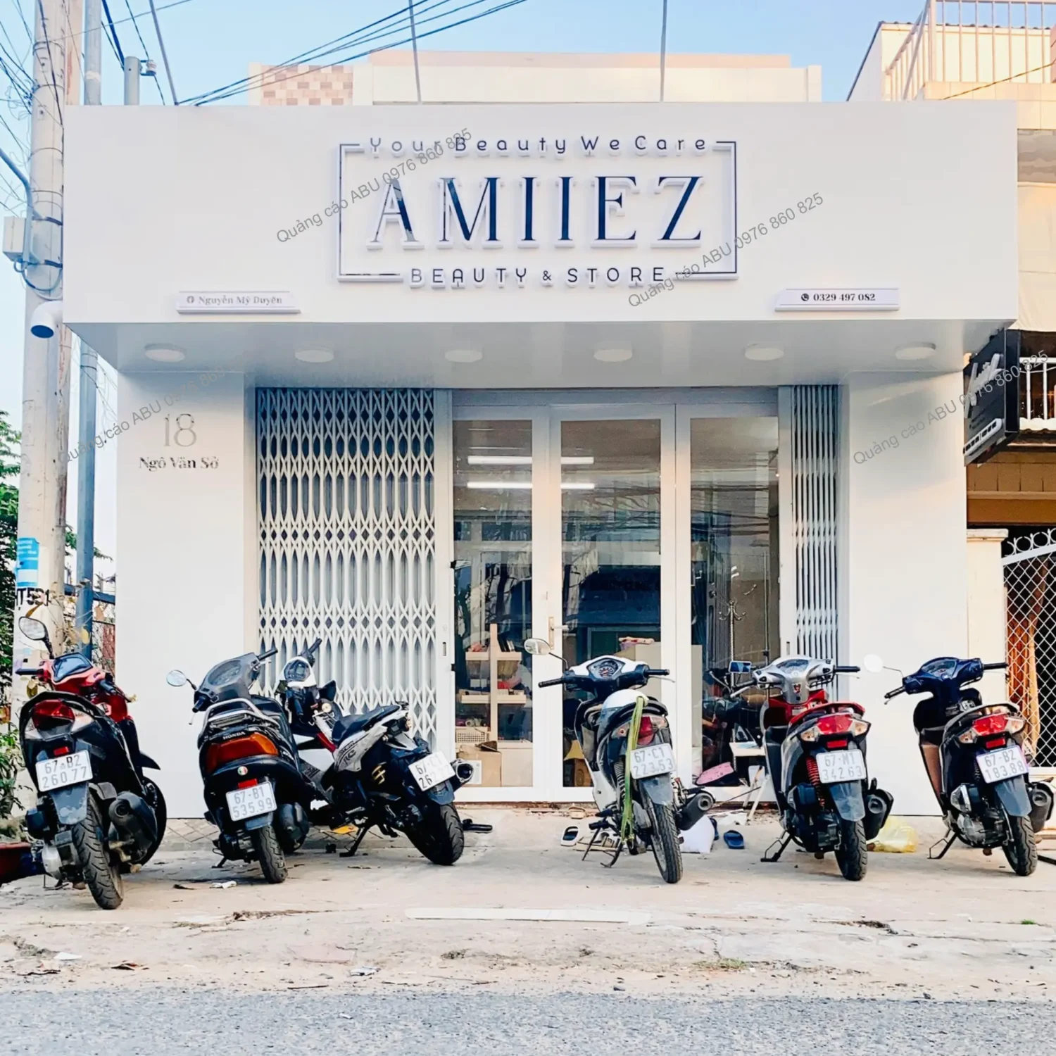 Thi công toàn bộ mặt tiền cho Amiiez Beauty & Store