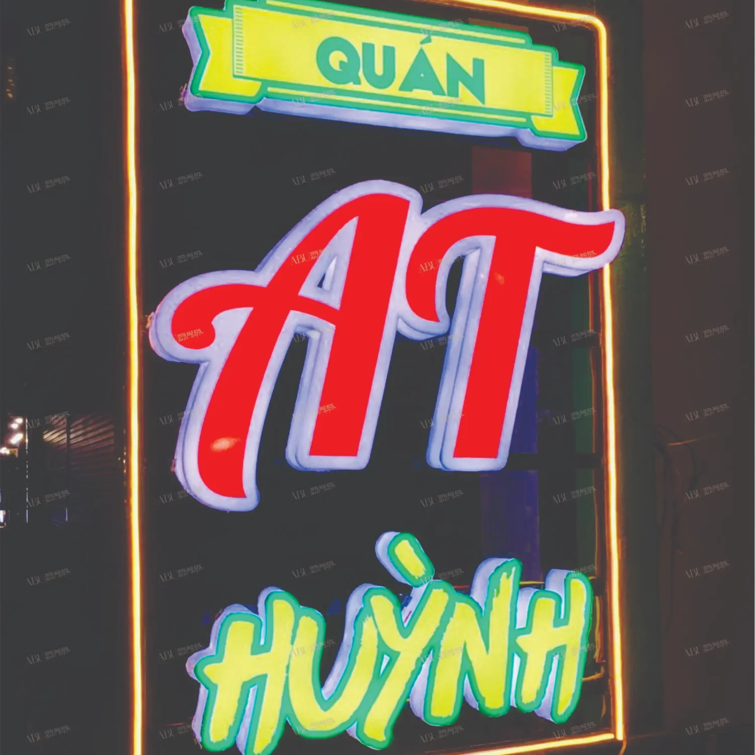 Bảng hộp đèn cho quán nhậu AT Huỳnh