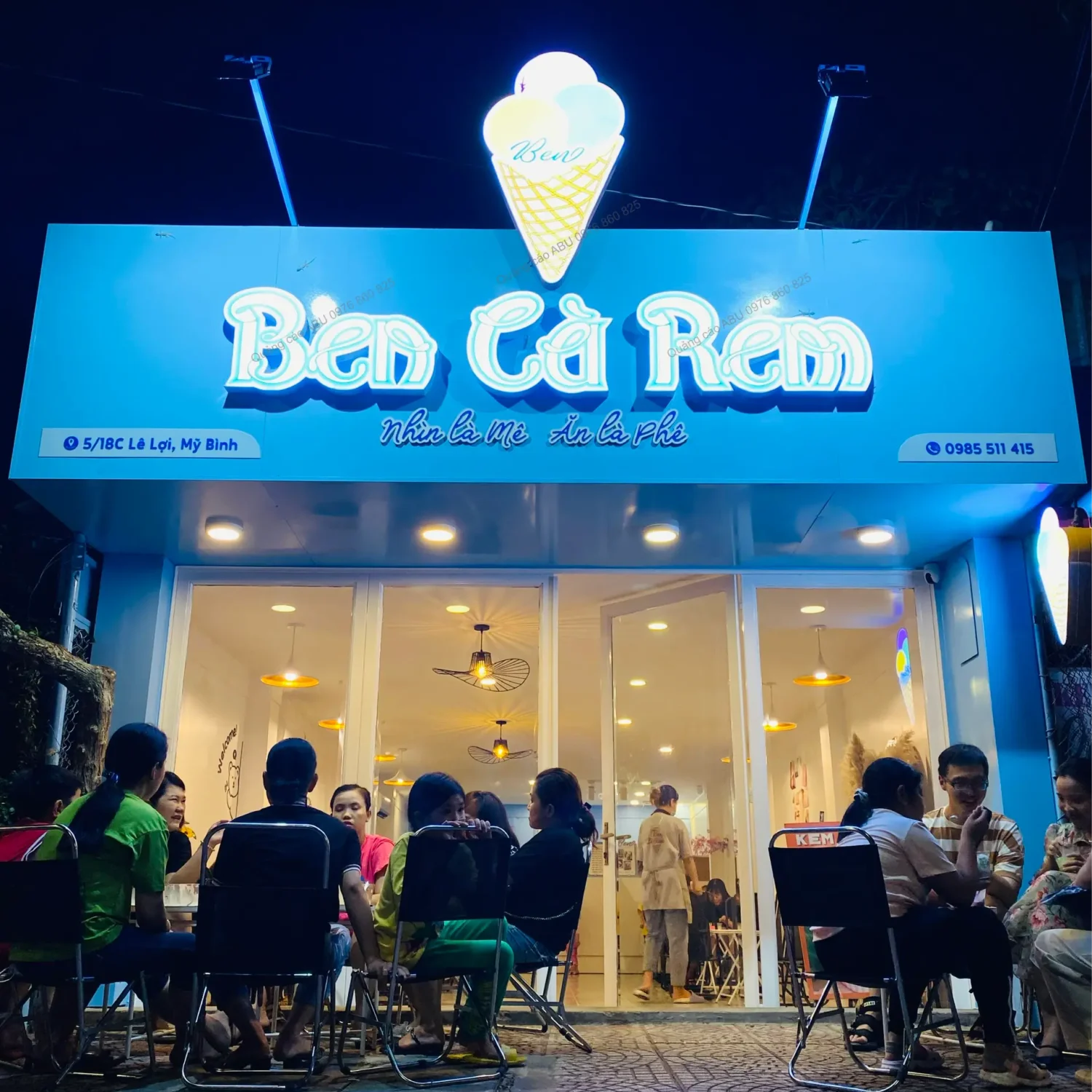 Mặt dựng alu cho tiệm kem Ben Cà Rem