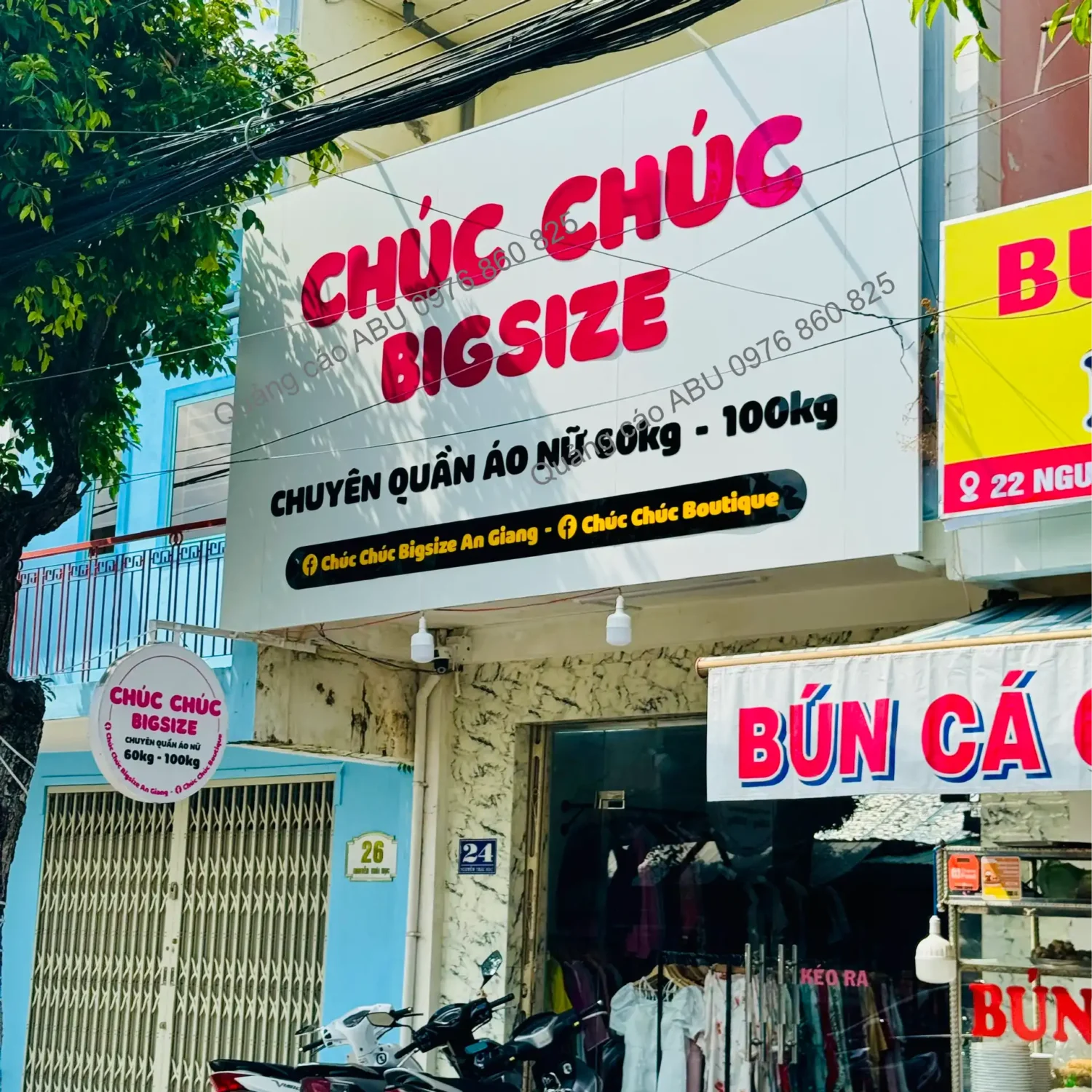 Bảng hiệu mặt tiền cho cửa hàng thời trang big size Chúc Phúc
