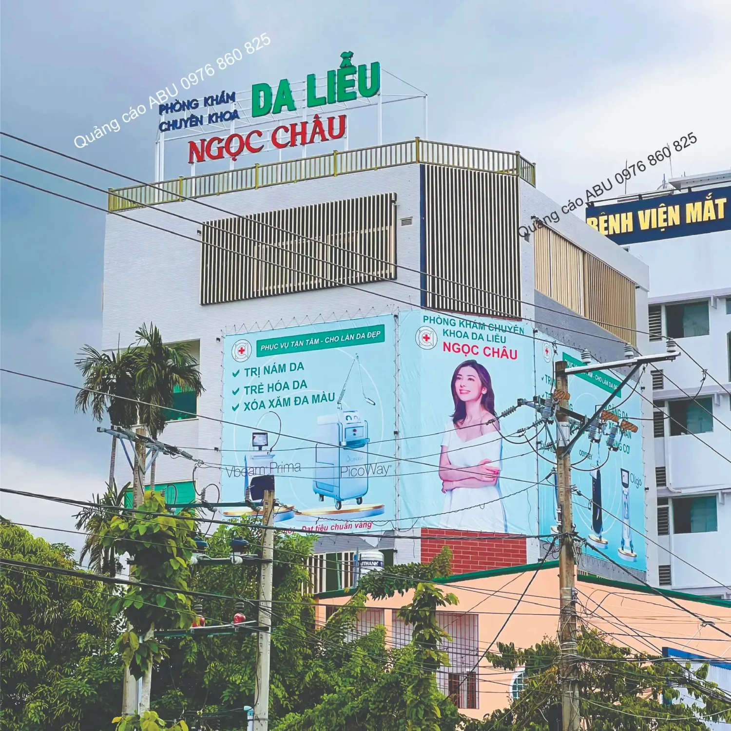 Trọn bộ bảng hiệu ngoài trời Phòng Khám Chuyên Khoa Da Liễu - Ngọc Châu