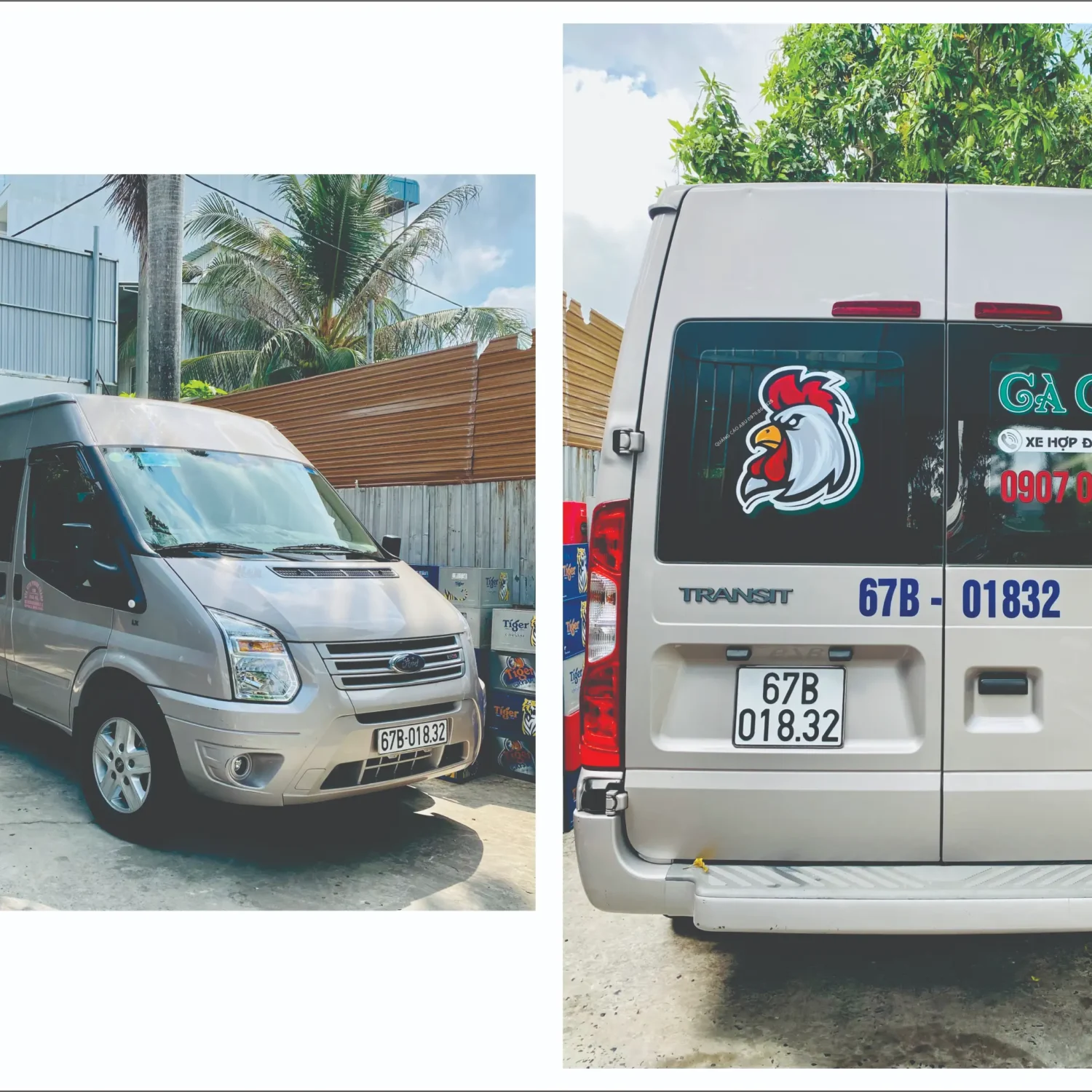 Decal dán xe oto cho quán ăn Gà Chọi