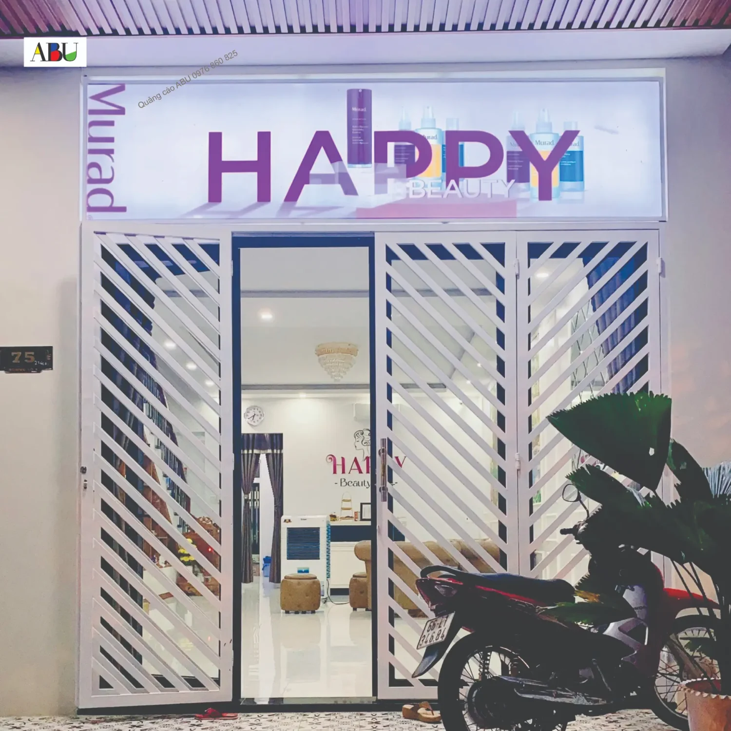 Bảng hộp đèn cổng Happy Beauty Spa