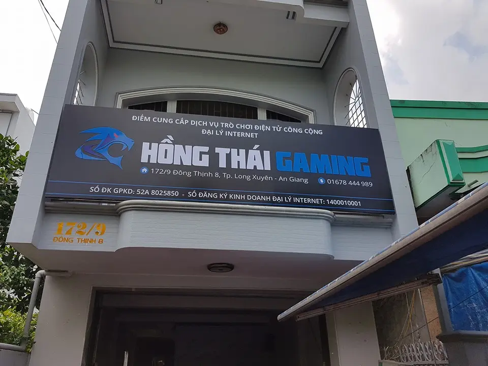 Bảng hiệu tiệm net Hồng Thái Gaming