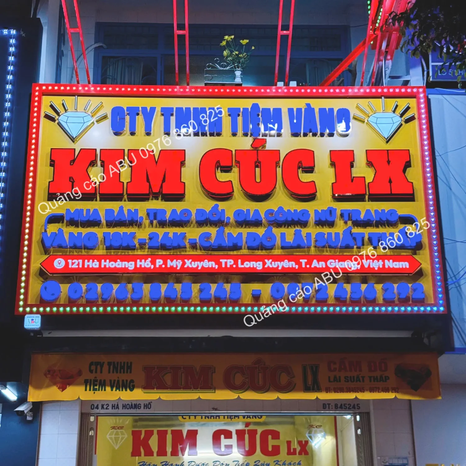 Mặt dựng alu tiệm vàng KIM CÚC LX