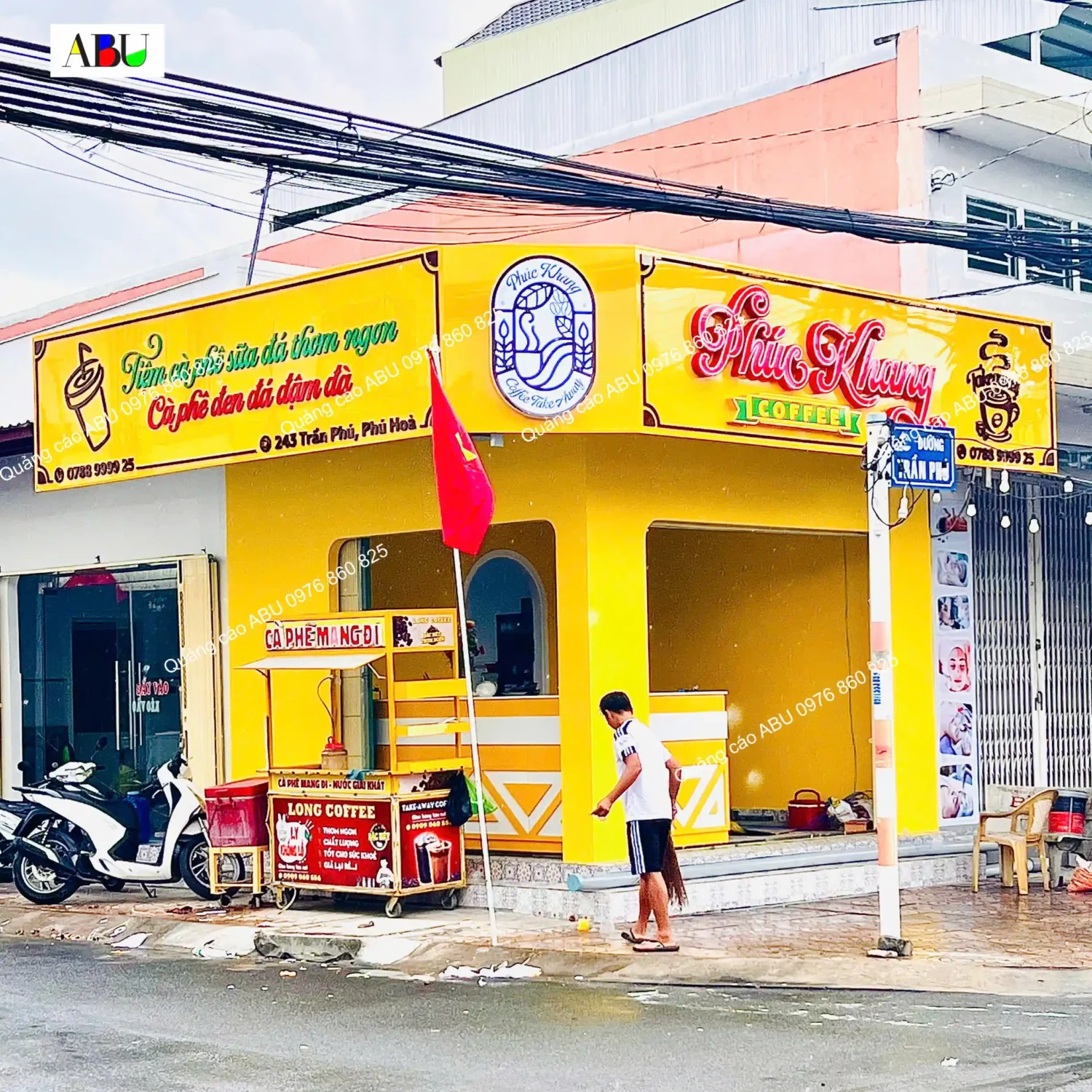 Trọn bộ mặt tiền alu tiệm cà phê Phúc Khang