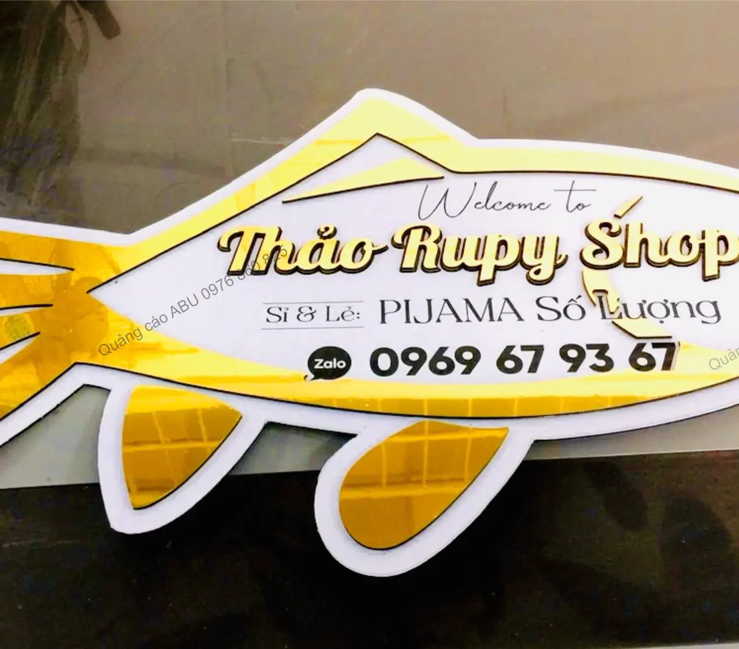 Bảng hiệu hình con cá cho THẢO RUBY Shop