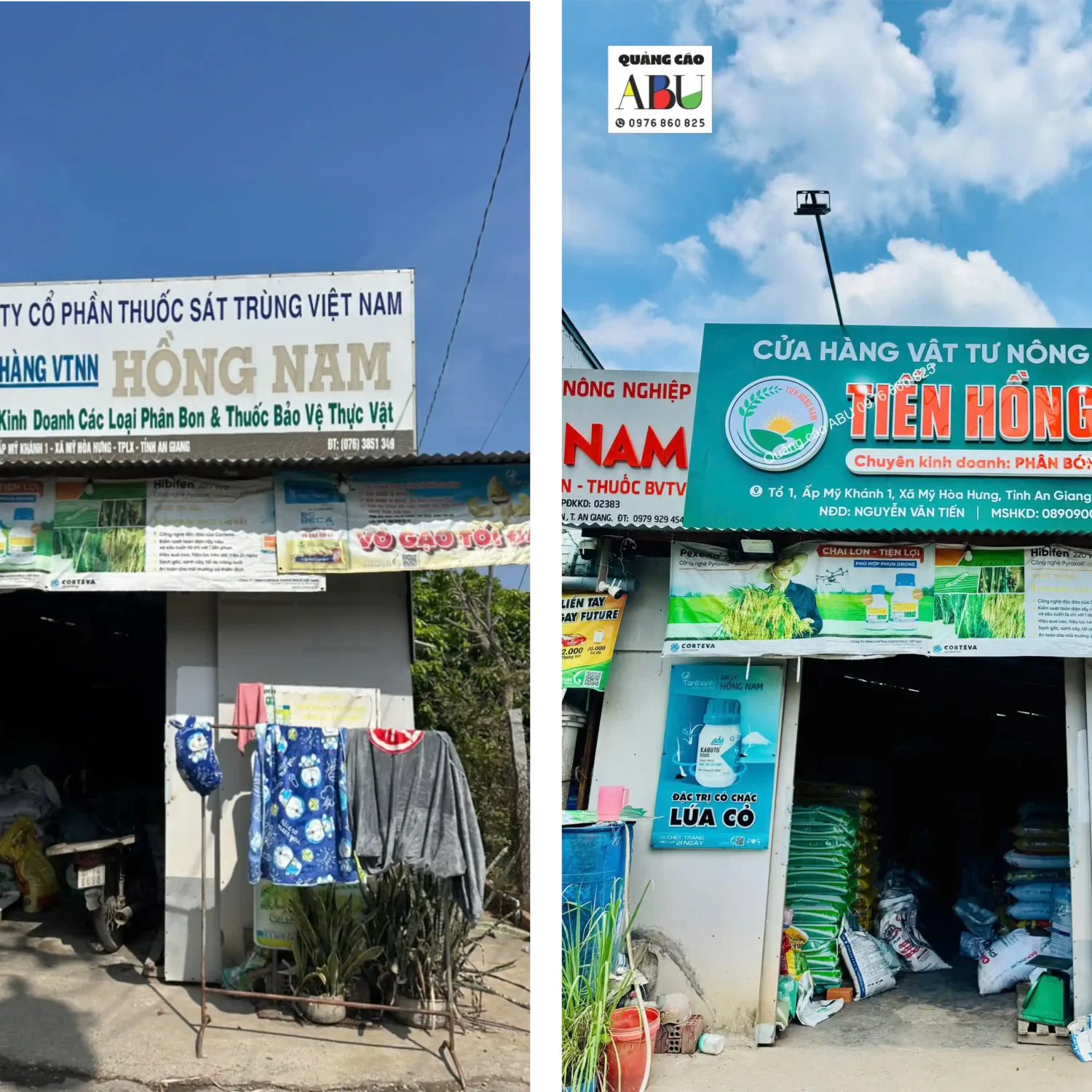Bàn giao bảng hiệu cửa hàng vật tư nông nghiệp TIẾN HỒNG NAM