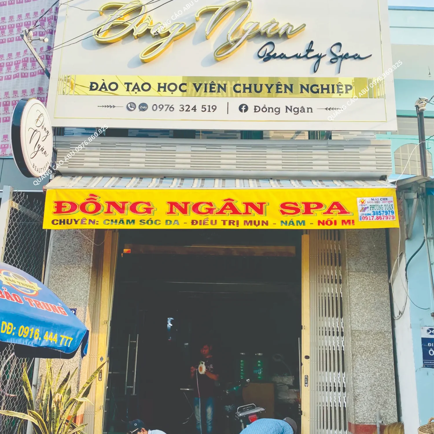 Bàn giao bảng hiệu mặt tiền cho Đồng Ngân Beauty Spa