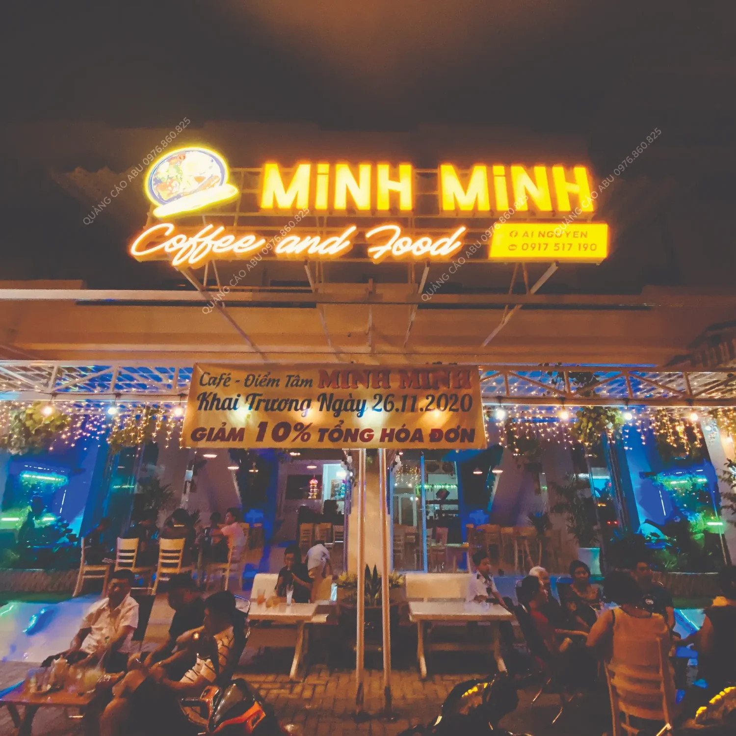 Chữ nổi bảng hiệu quán Coffee & Food - MINH MINH