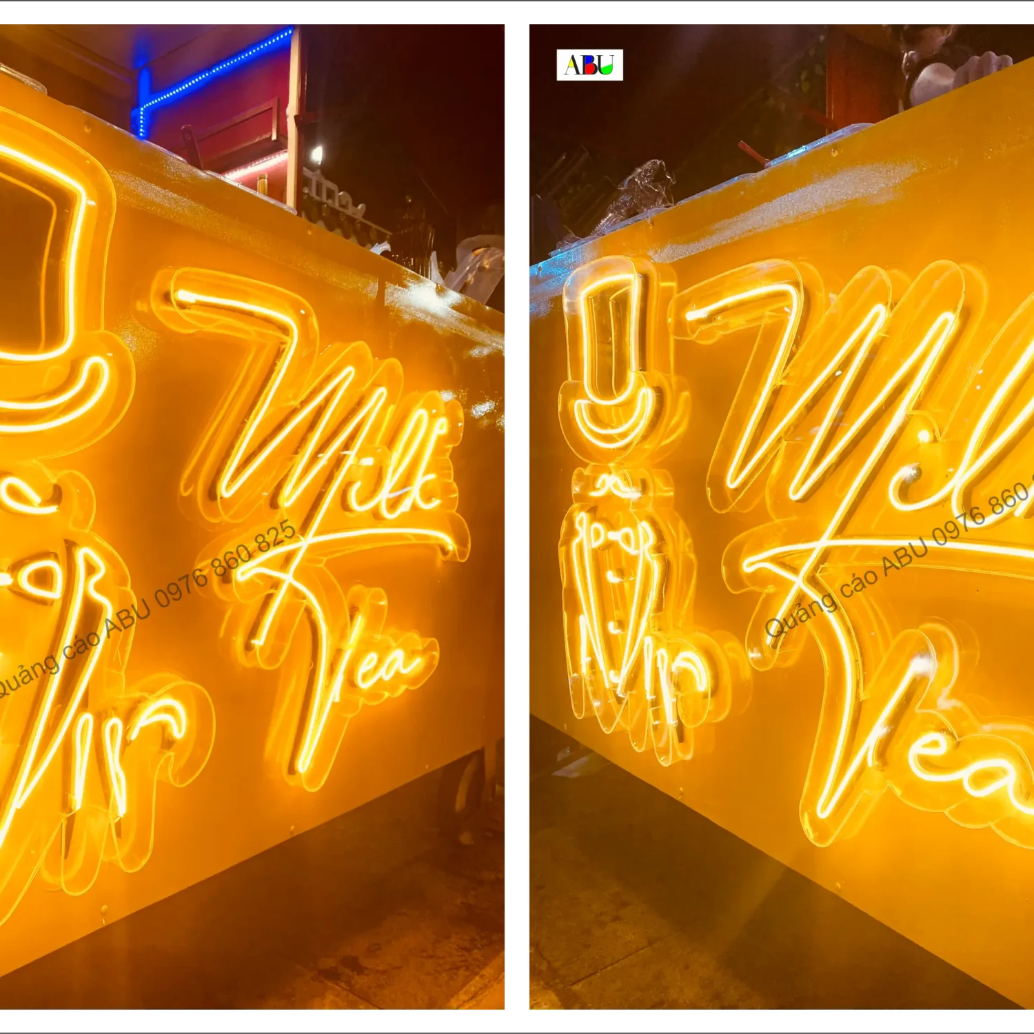 Chữ đèn led cho quầy xe lưu động Milk Tea