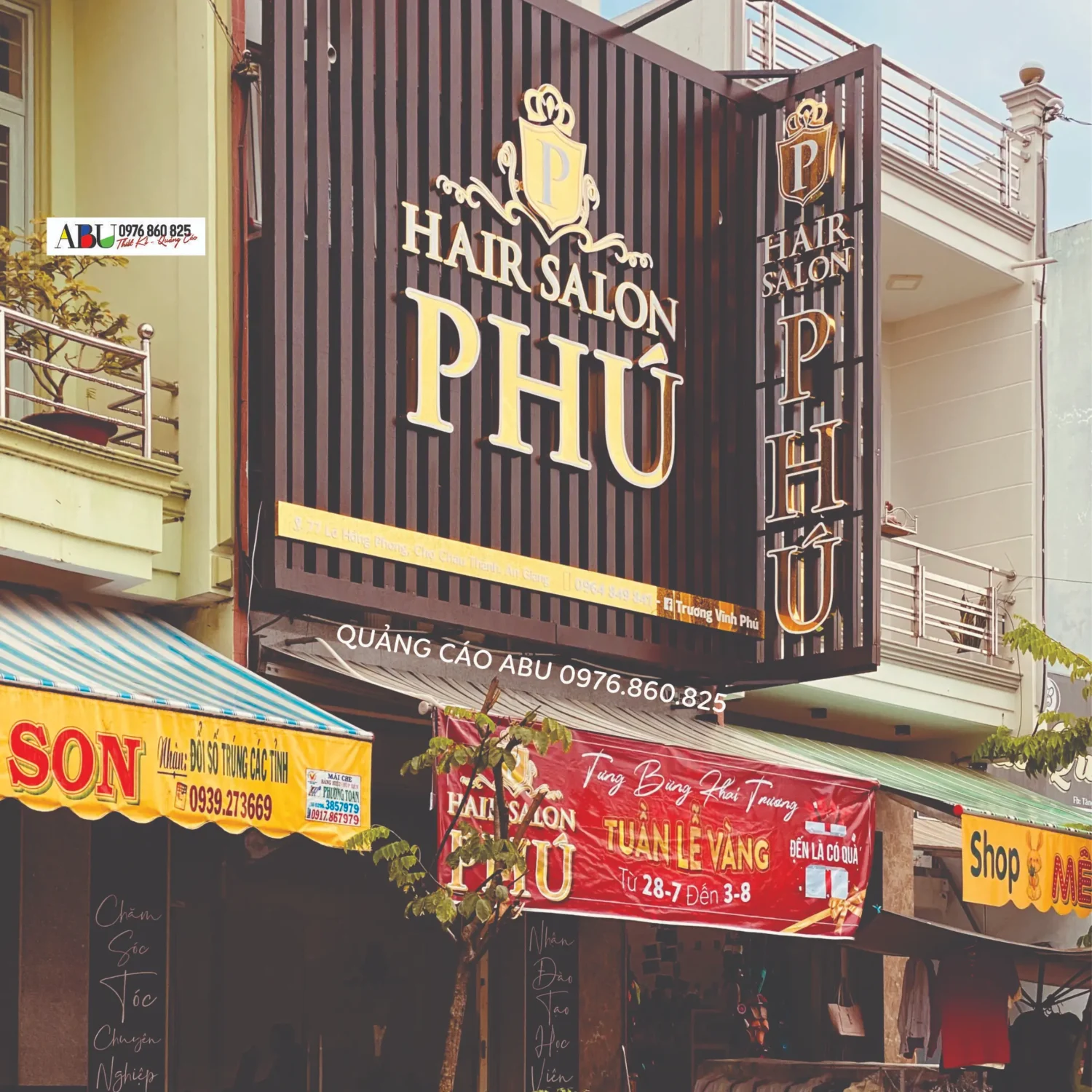 Trọn bộ bảng hiệu pano lớn cho HAIR SALON PHÚ