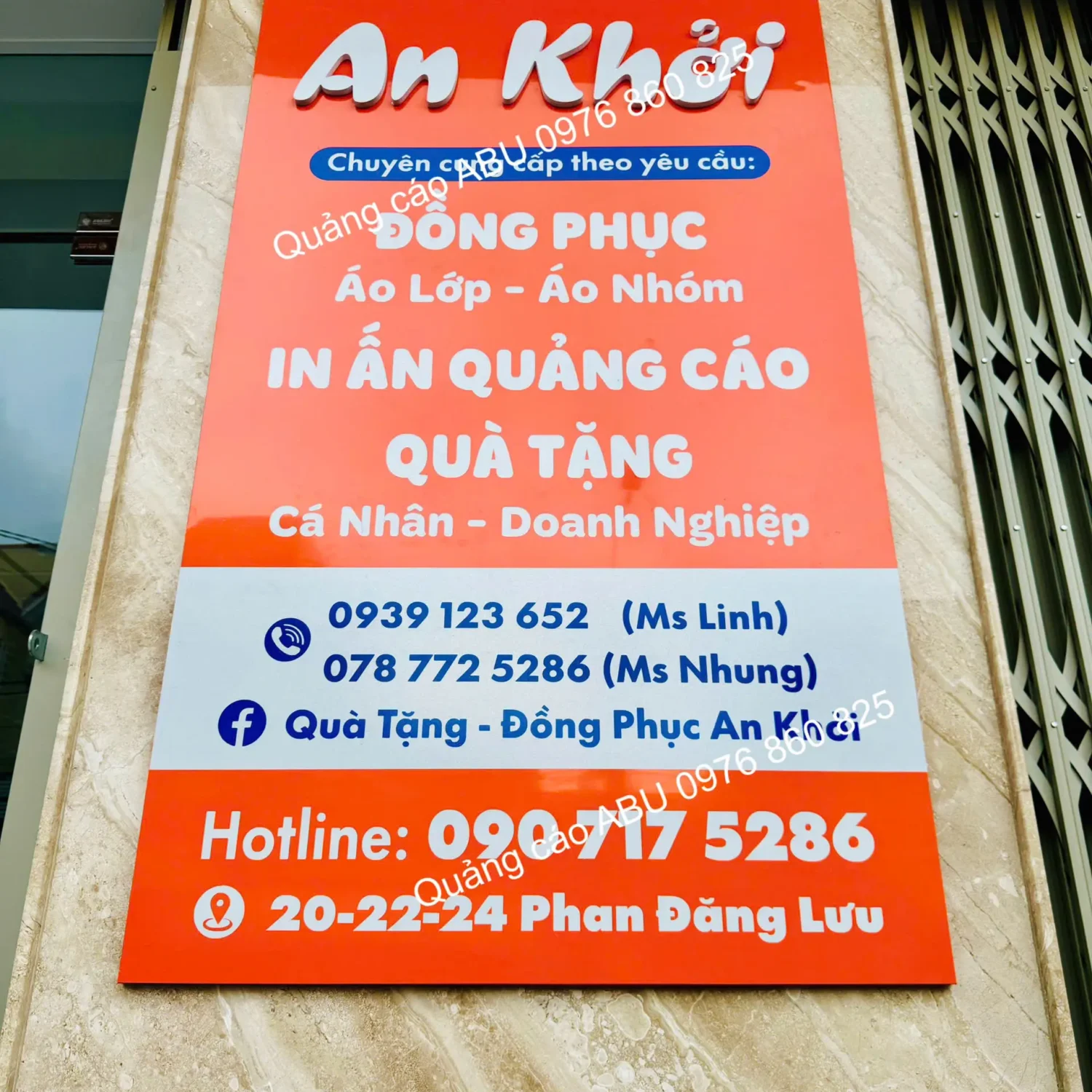 Bảng treo tưởng quảng cáo sản phẩm in ấn An Khởi