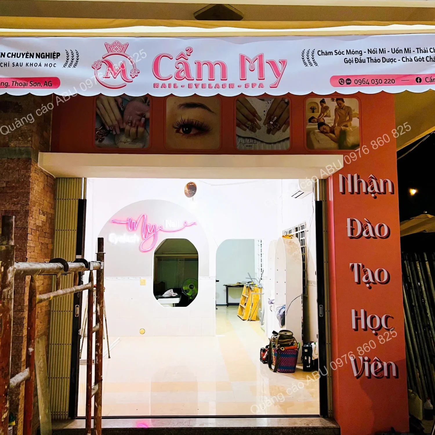Decal mặt tiền cho Cẩm My Nai, Eyelash, Spa