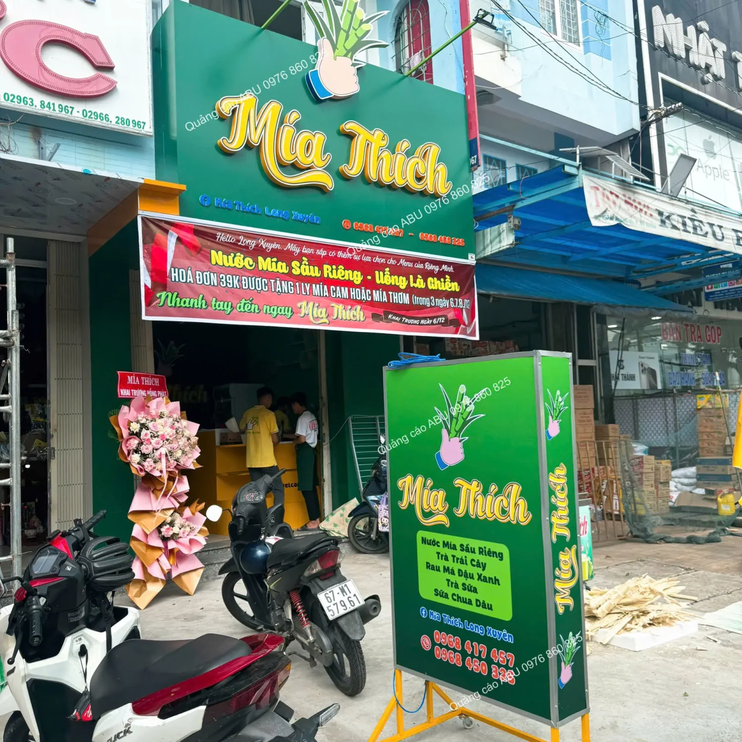 Trọn bộ mặt tiền và bảng hiệu cho tiệm MÍA THÍCH