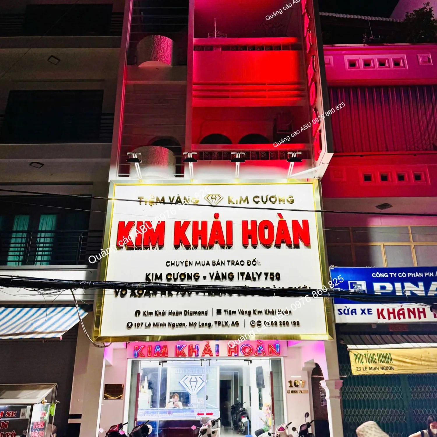 Bảng pano lớn cho tiệm vàng, tiệm kim cương Kim Khải Hoàn